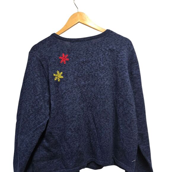 MARISA CHRISTINA Ice Skater Knit Cardigan Sweater Christmas Size XL - Picture 4 of 5